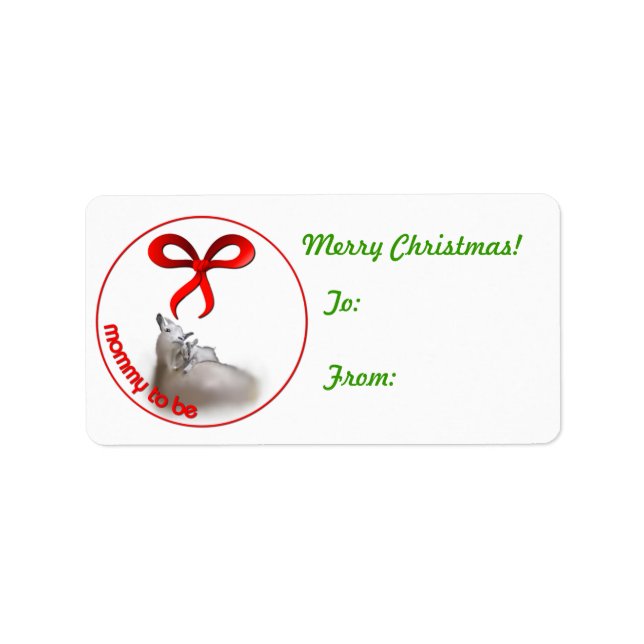 Mother to be Goat Christmas Gift Tag Sticker (Front)