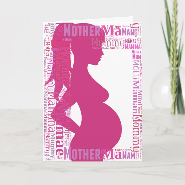 Mother-to-be in Many Languages - Mothers Day Card (Front)