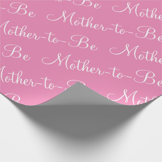 Mother To Be Pink Script Baby Shower Wrapping Paper (Corner)