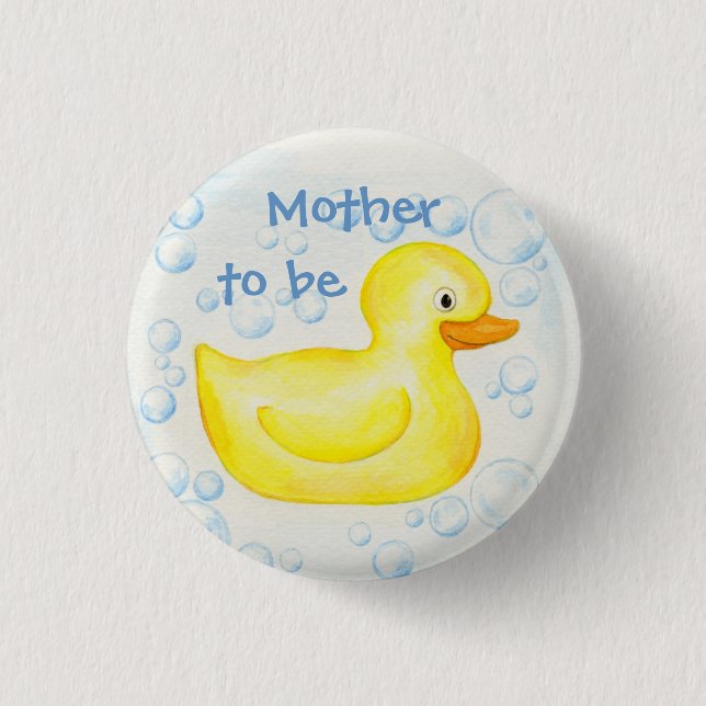 Mother to be: Rubber Ducky button pin (Front)