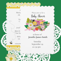 Mother-to-Bee Baby Shower Invitation