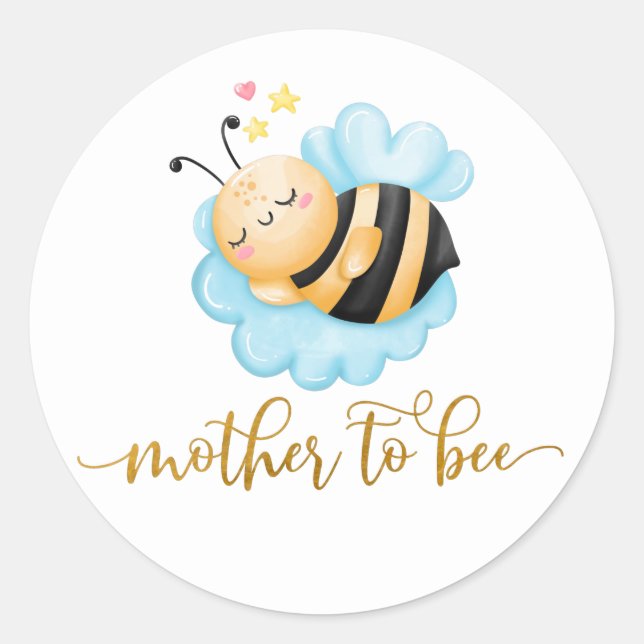 Mother To Bee Baby Shower Round Sticker (Front)
