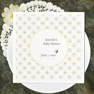 Mother-to-Bee Baby Shower White Napkin
