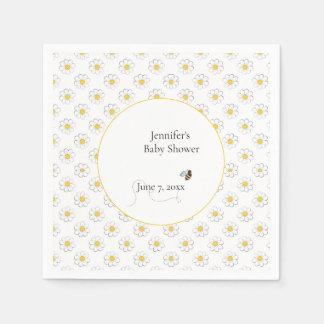 Mother-to-Bee Baby Shower White Napkin