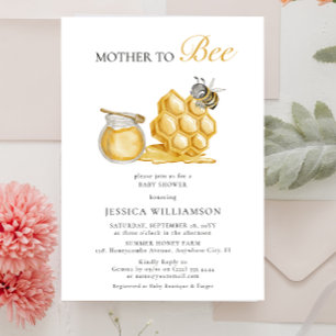 Mother to bee gender neutral minimal baby shower  invitation