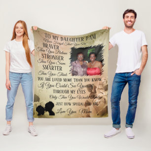 Mother To Daughter Photo Fleece Blanket
