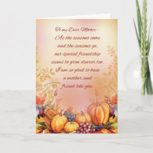 Mother Who Is Friend Thanksgiving Appreciation Card