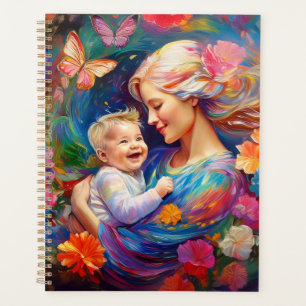Mother with Baby Boy Colourful Painting Planner