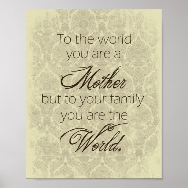 Mother You Are the World Poster (Front)