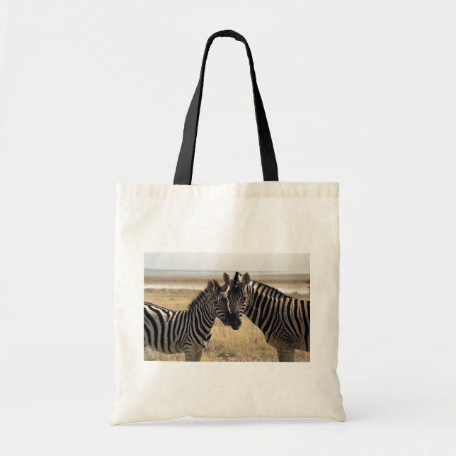 Mother zebra and young zebra tote bag (Front)