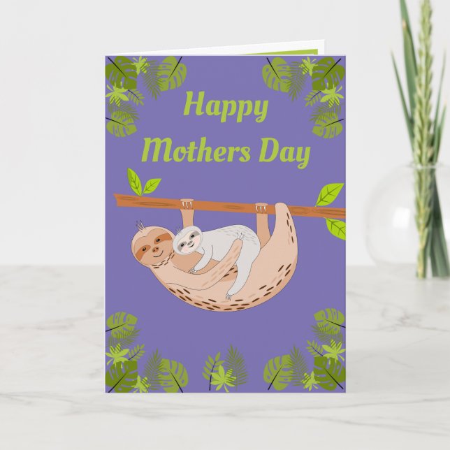 Motherd Day Sloth and Baby Card (Front)