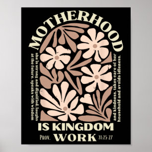 Motherhood Is Kingdom Work Christian Mothers Day  Poster