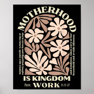 Motherhood Is Kingdom Work Christian Mothers Day  Poster