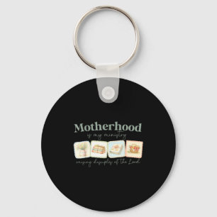 Motherhood is kingdom work mother's day faith keychain