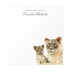 Motherhood   Lioness and Cub   Add Your Name Notepad