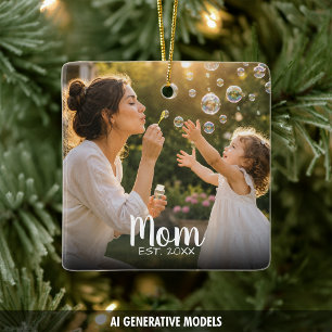 Motherhood Milestone Photo Memory Ceramic Ornament