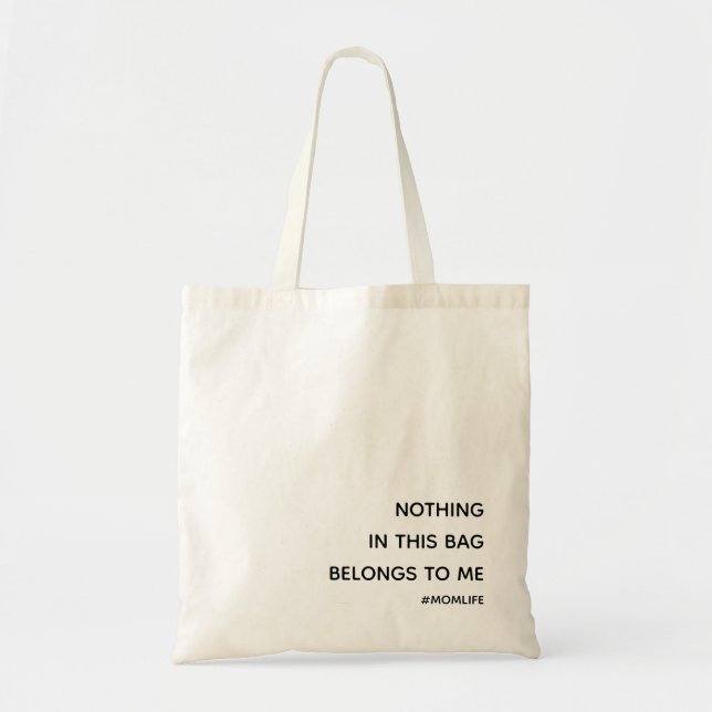 Motherhood Modern Minimalist Fun Slogan - Mom Life Tote Bag (Front)