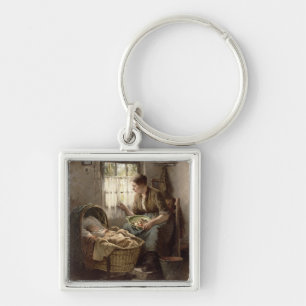 Motherly Affection (oil on canvas) Keychain