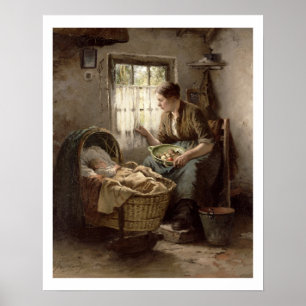 Motherly Affection (oil on canvas) Poster