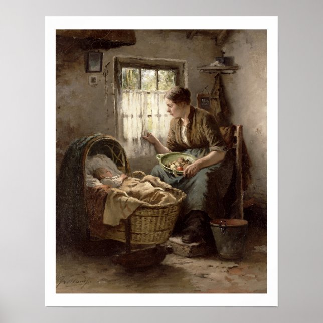 Motherly Affection (oil on canvas) Poster (Front)