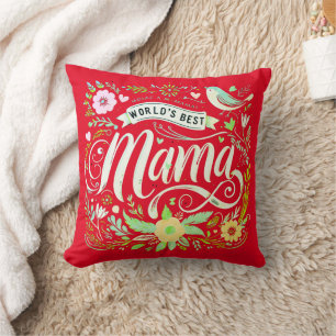 Motherly Love Celebrated: "World's Best Mom" Art Throw Pillow