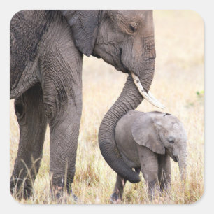 Motherly love photo square sticker