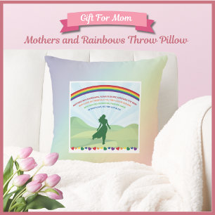 Mothers and Rainbows Mother's Day Throw Pillow