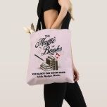 Mother's Birthday Book Club Personalized Gift Tote Bag<br><div class="desc">Every book lover knows the magic of reading, when it transports you into a different world. The Magic of Books is written in a bold vintage style font above a stack of books on this tote bag. A magic wand is pointed at the books. Stars and bright red hearts add...</div>