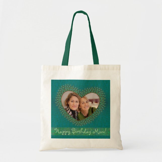 Mother's birthday decorated heart photo frame bags (Front)