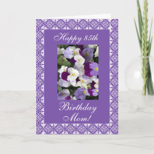 Mother's birthday pansies card