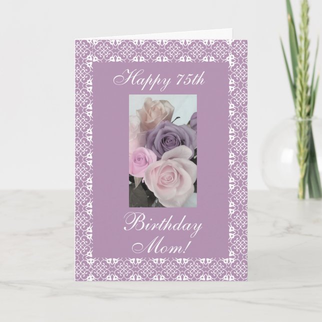 Mother's birthday roses pastels card (Front)