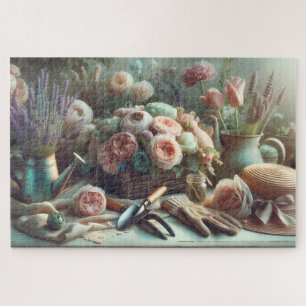 Mother's Bouquet Tools Gardener's Springtime Array Jigsaw Puzzle
