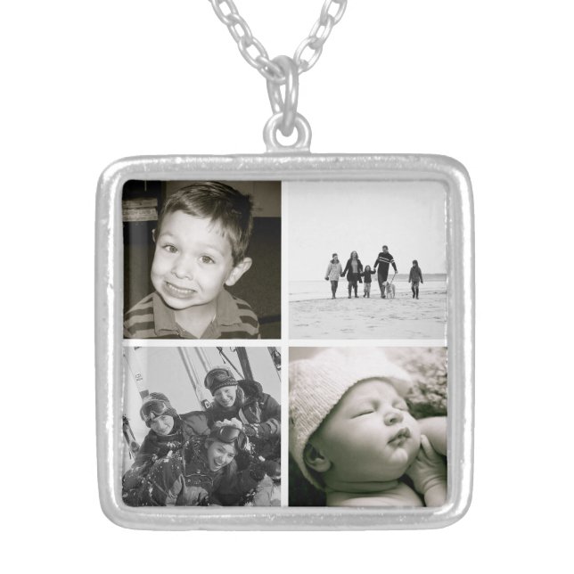 Mother's Children Photo Collage Necklace (Front)