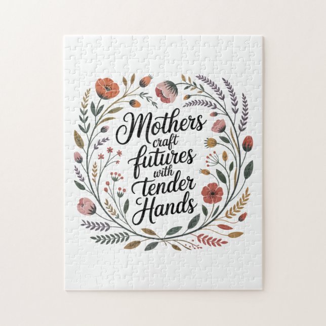 Mothers Craft Futures With Tender Hands Jigsaw Puzzle (Vertical)