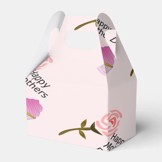 Mothers cup cake pink favor box (Front Side)