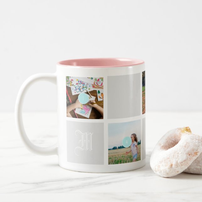 Mother's Day 10 Photos Mom Collage Mug (With Donut)