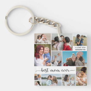 Mother's Day 11 Photo Collage Best Mom Ever   Keychain