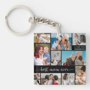Mother's Day 11 Photo Collage Best Mom Ever Keychain