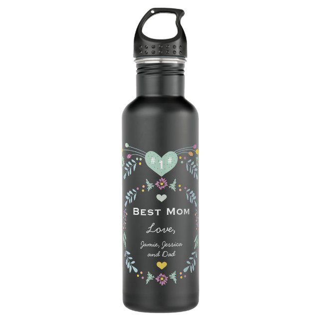 Mother's Day # 1 Best Mother Personalized Keepsake 710 Ml Water Bottle (Front)