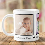 Mother's Day 3 Photos Personalized Large Coffee Mug<br><div class="desc">Custom printed coffee mug personalized with your photos and a custom Mother's Day message. Add 3 special photos with a personal message.</div>