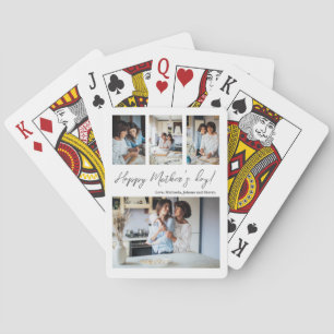 Mother's Day 4 Photo Collage Playing Cards