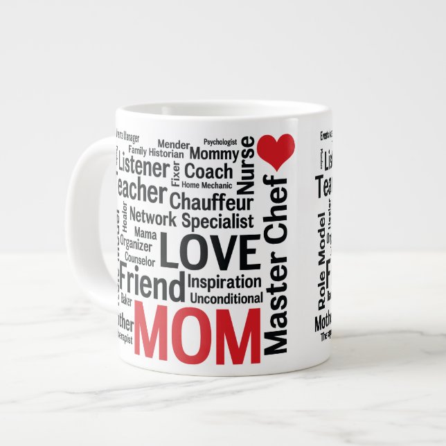Mother's Day Amazing Multi-talented Super Mom Large Coffee Mug (Front Left)
