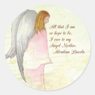 Mother's Day Angel Religious Classic Round Sticker