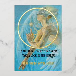 Mother's day angelic wish foil holiday card