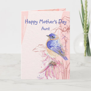 Mother's Day Aunt Bluebird Garden Bird Card