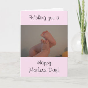 Mother's Day Baby Feet Pink Baby Girl Card