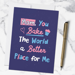 Mothers Day Baking Quote Baker Mom Chef Card