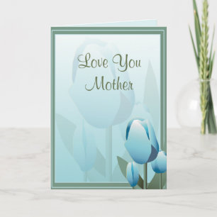 Mothers Day Beautiful Spring Tulip Turquoise Card