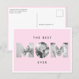 Mother's Day Best Mom Ever Dusty Rose Custom Photo Postcard