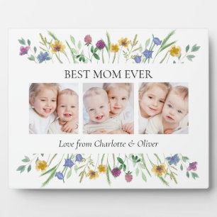 Mother's Day Best Mom Ever Floral Plaque